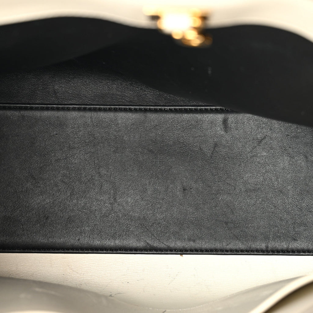 Louis Vuitton Taurillon City Steamer MM Creme Beige Black