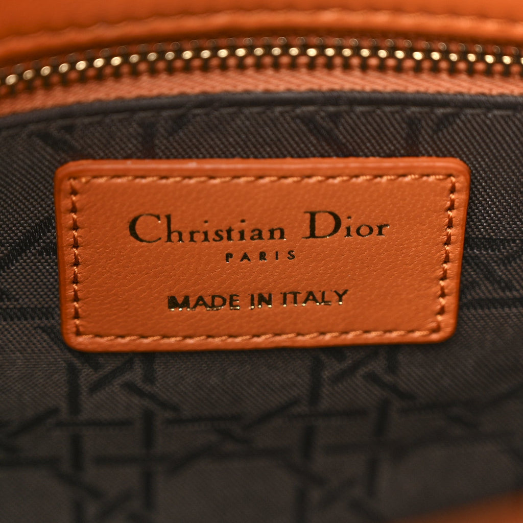 Christian Dior Lambskin Cannage Small Lucky Badges My Lady Dior Orange