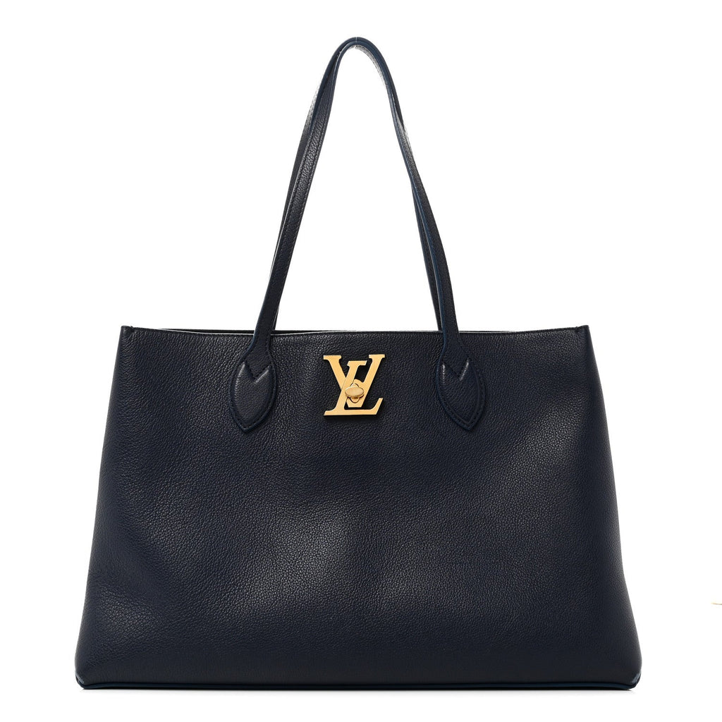 Louis Vuitton Grained Calfskin Lockme Shopper Navy