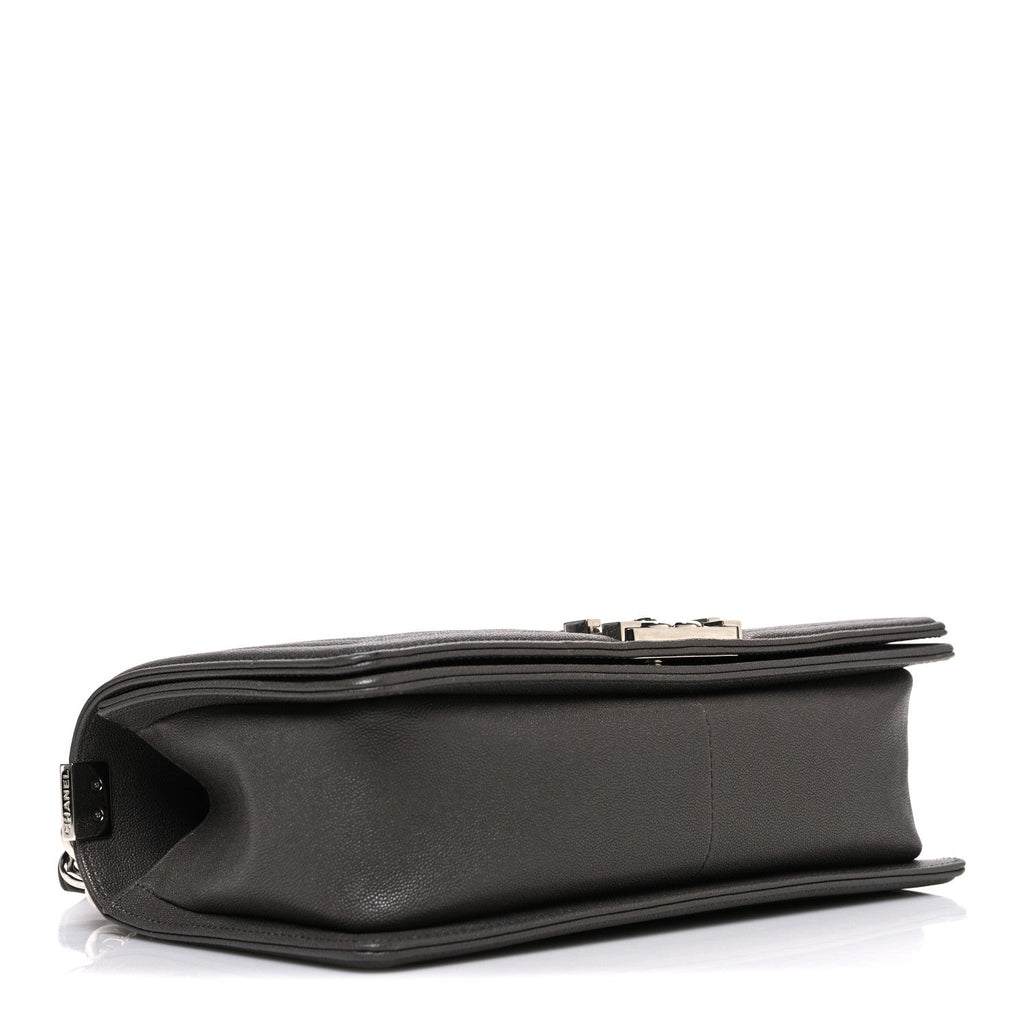 Chanel Caviar Quilted Medium Boy Flap Dark Grey
