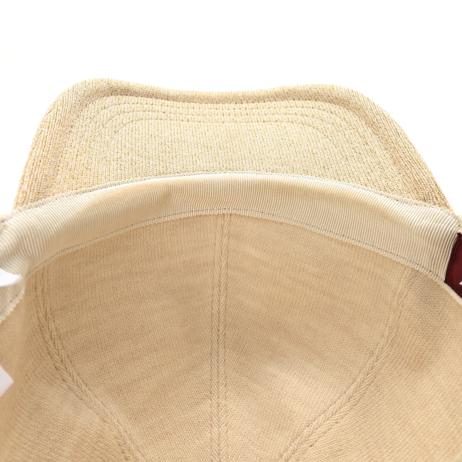 Gucci Wool Lame Double G Crystal Baseball Hat L Beige