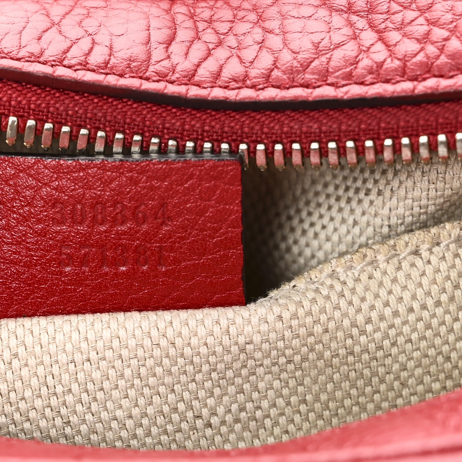 Gucci Pebbled Calfskin Small Soho Disco Bag Tabasco Red