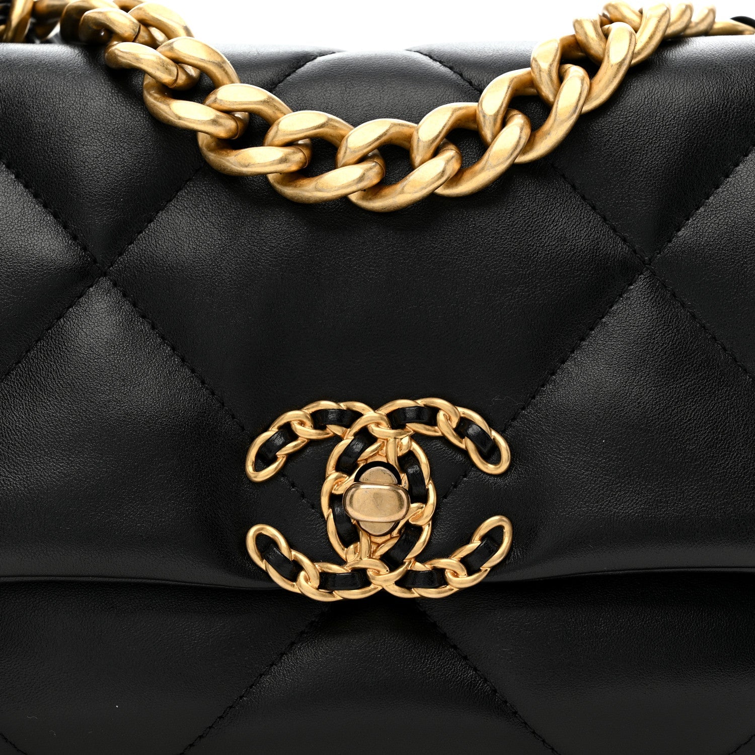 Chanel Lambskin Quilted Medium Chanel 19 Flap Black