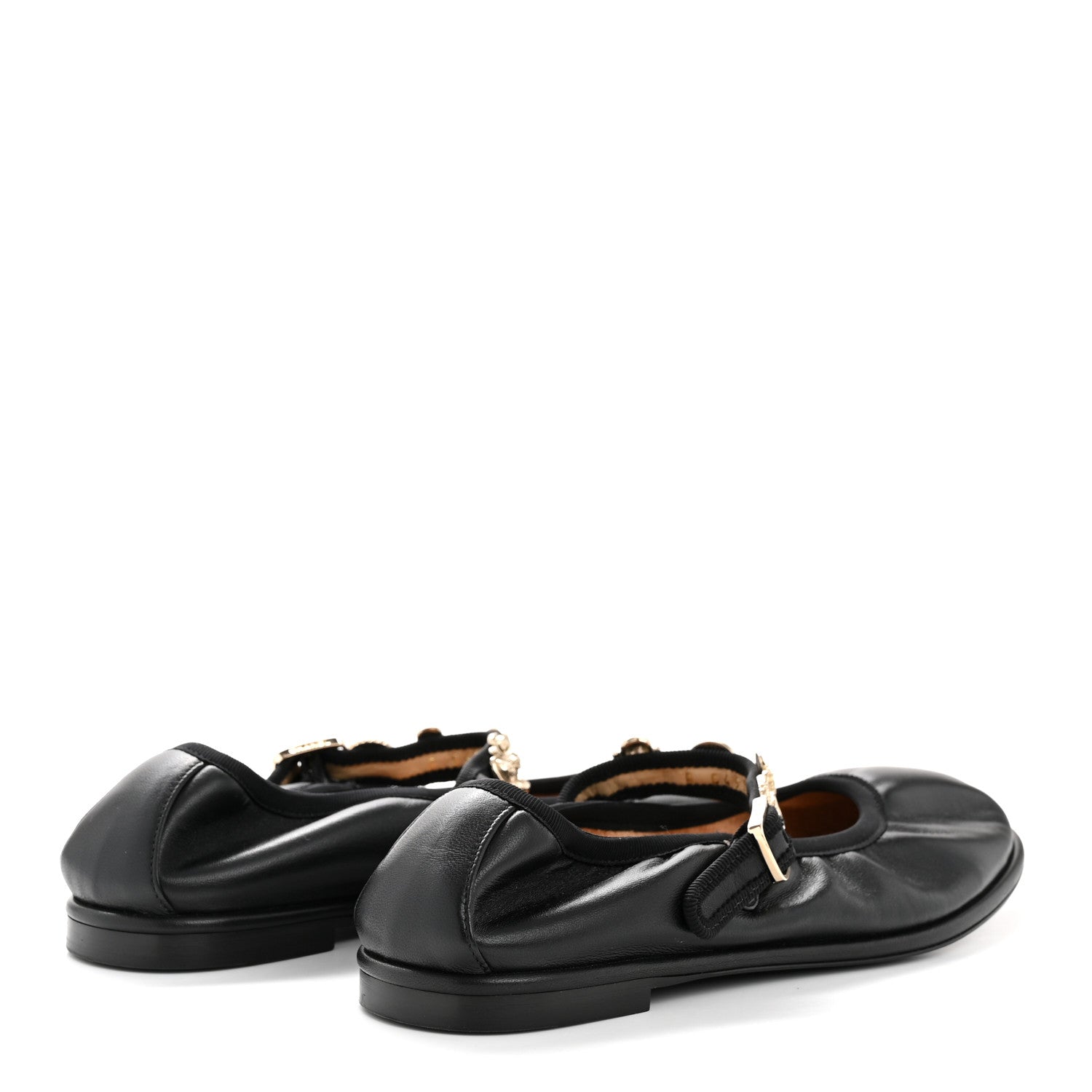 Lambskin Charm Mary Jane Flats 39 Black