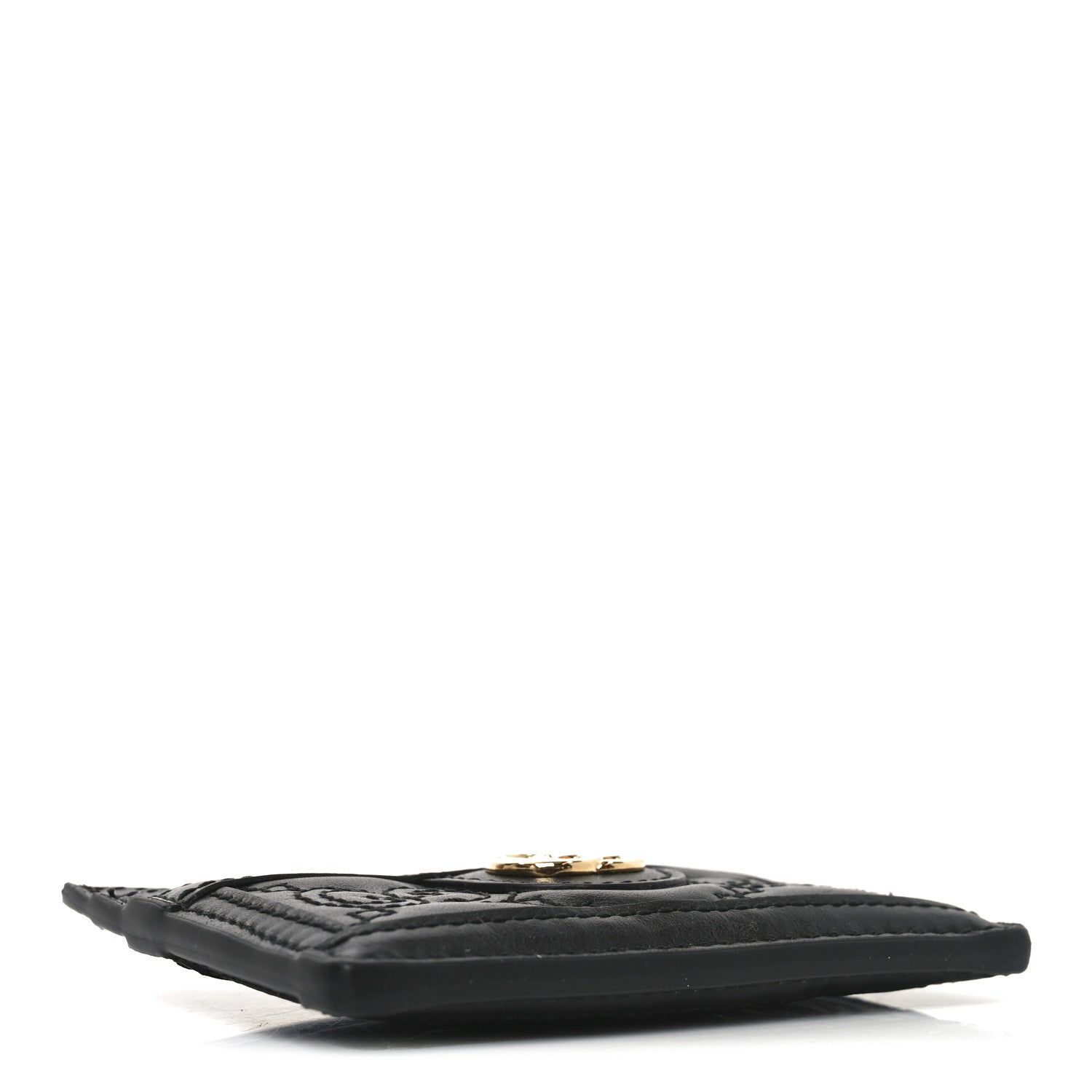 Gucci Calfskin GG Matelasse Card Holder  Black