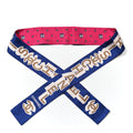 Chanel Silk Twill Slim Bandeau Scarf Blue Ecru Beige