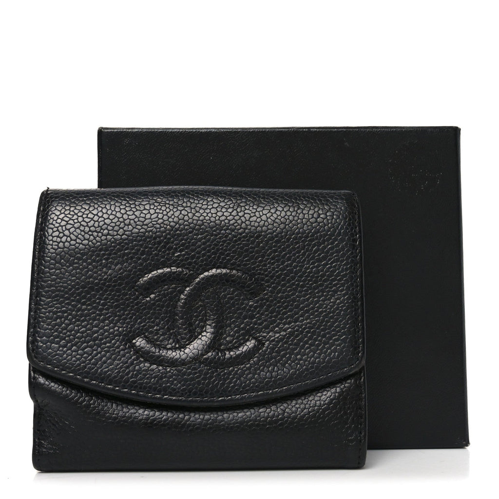 Caviar Timeless CC Compact French Wallet Black