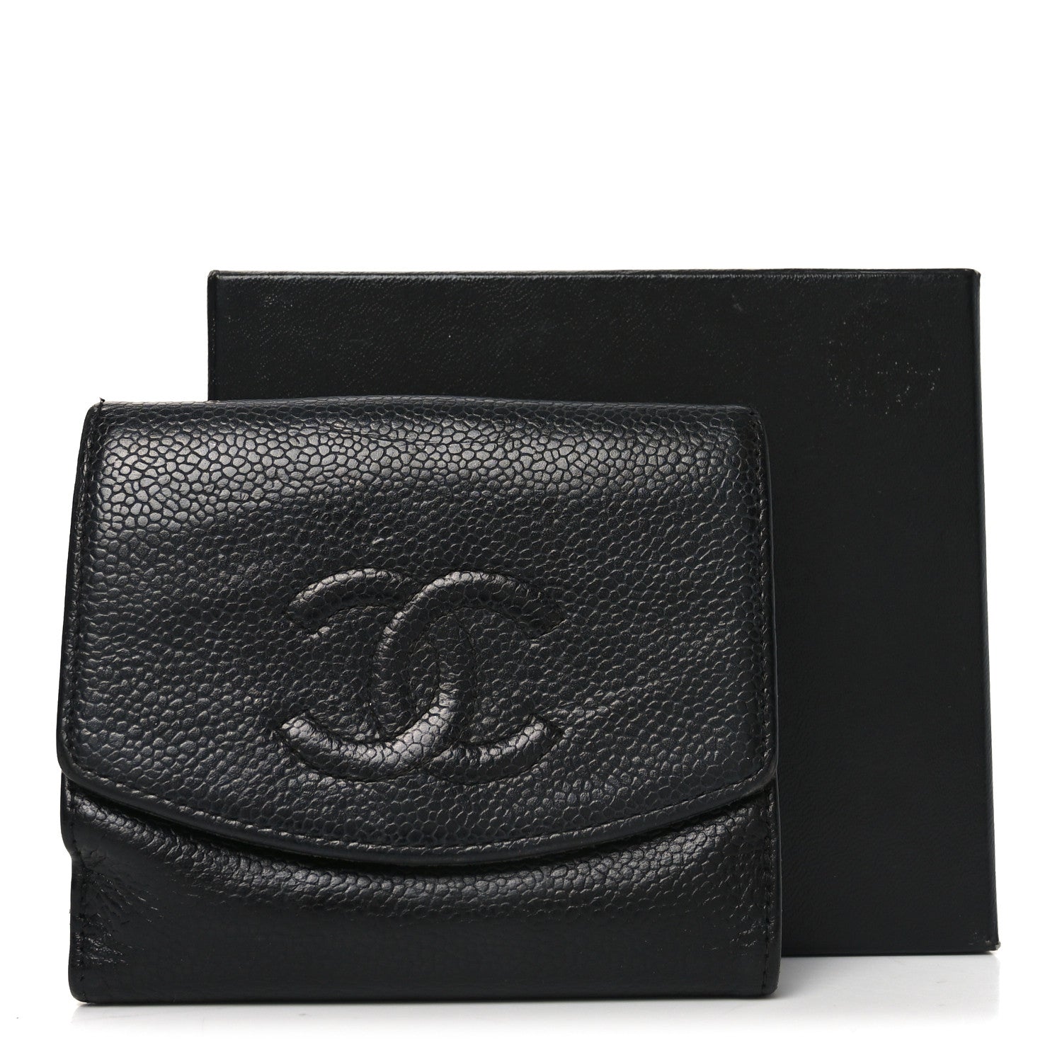 Caviar Timeless CC Compact French Wallet Black