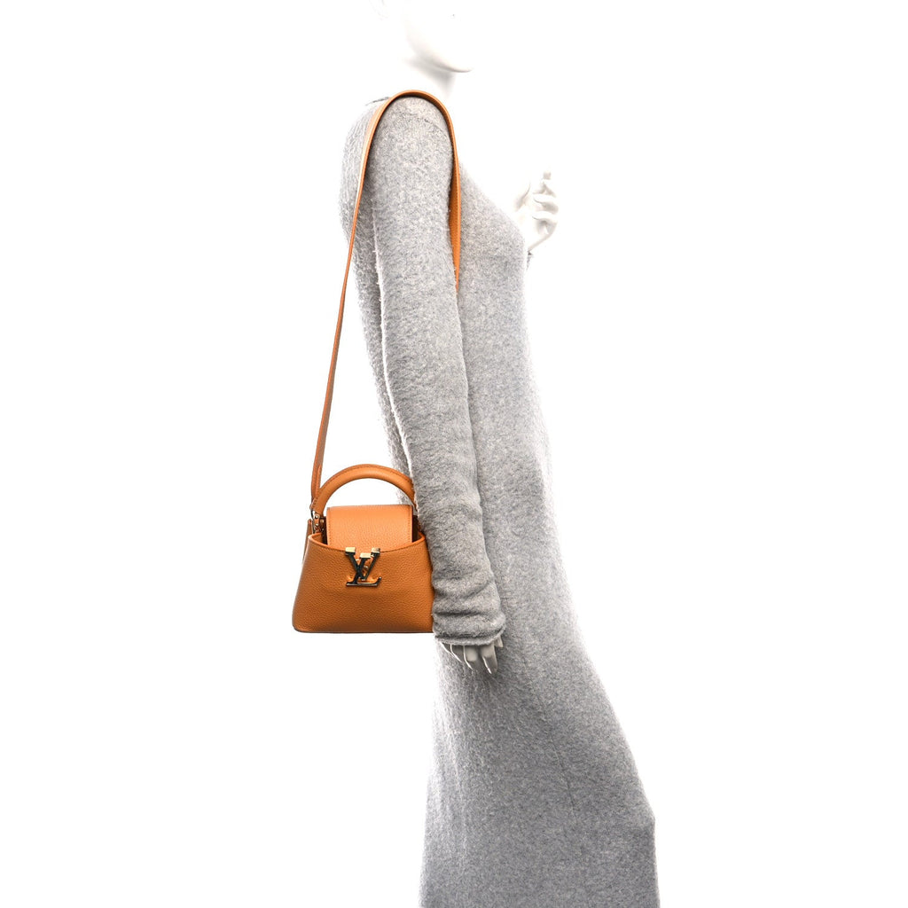Louis Vuitton Taurillon Mini Capucines Safran Imperial