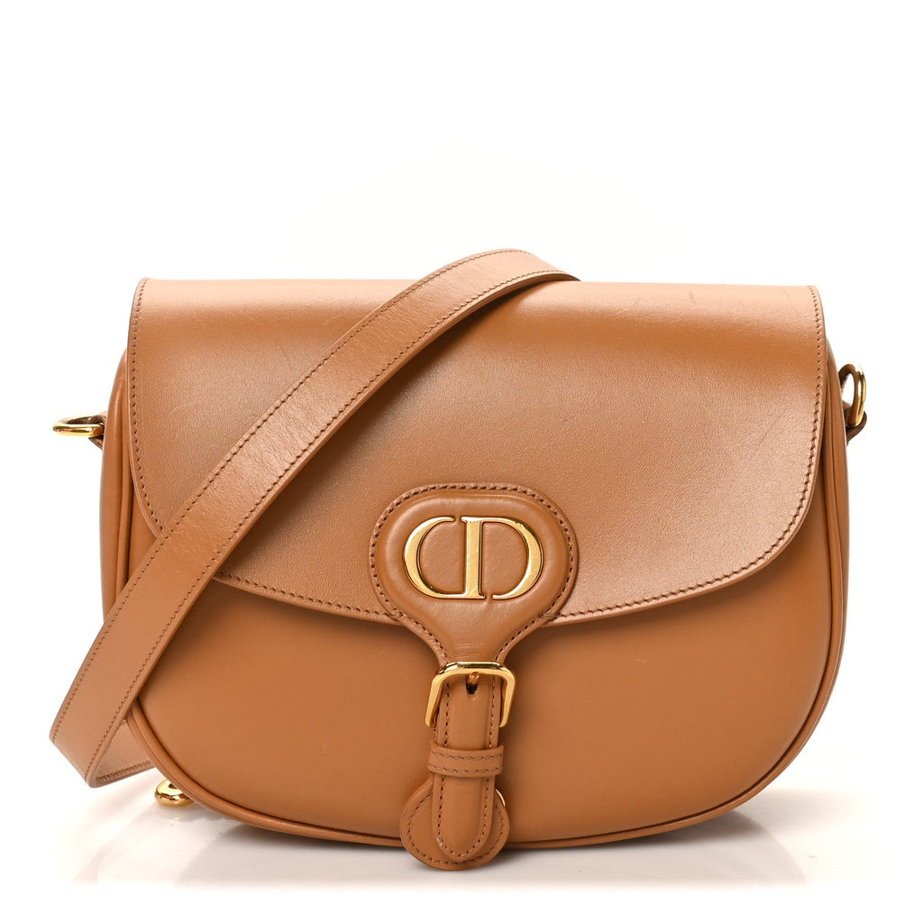 Christian Dior Box Calfskin Medium Bobby Flap Camel