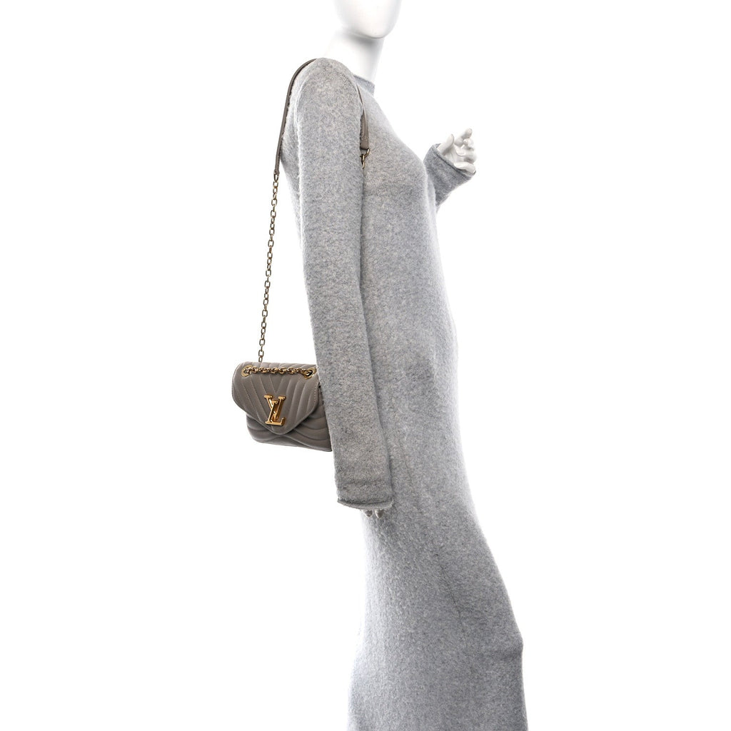 Louis Vuitton Calfskin LV New Wave Chain Bag Taupe