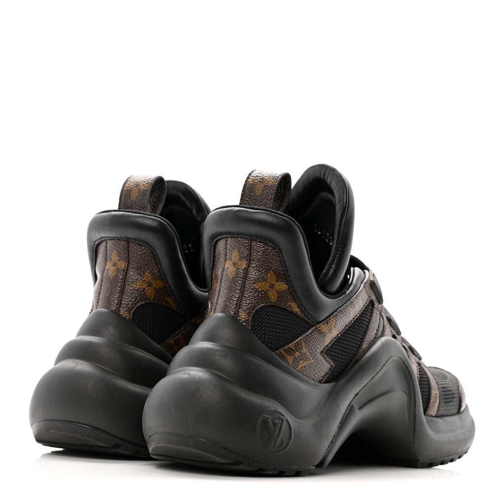 Louis Vuitton Calfskin Patent Monogram LV Archlight Sneakers 36 Black