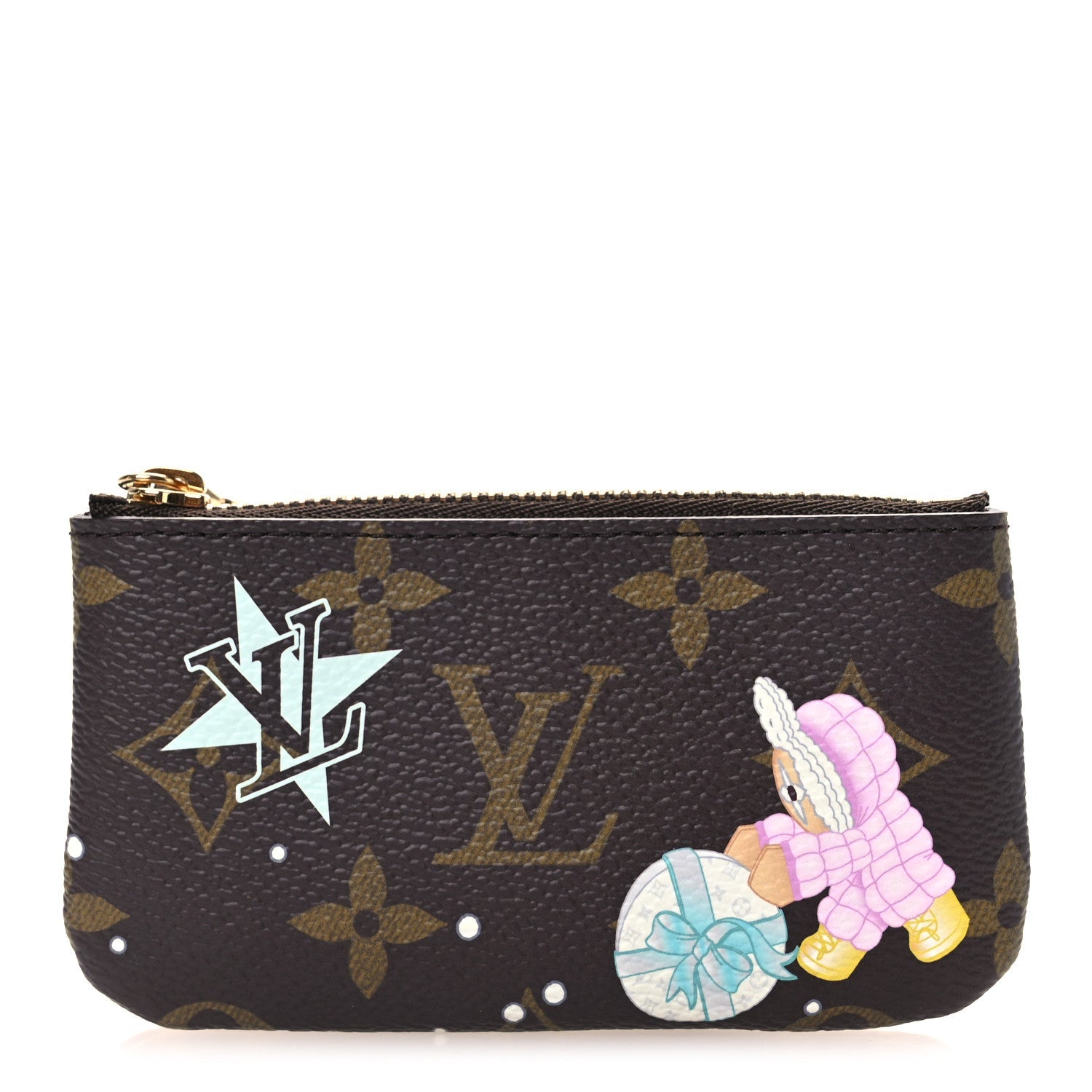 Louis Vuitton Monogram 2025 Christmas Animation Key Pouch Azur Frost
