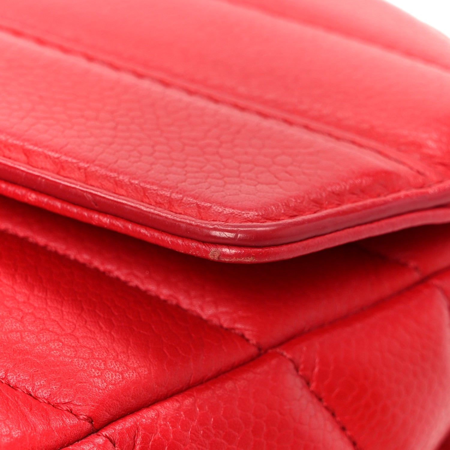 Chanel Caviar Chevron Quilted Single Flap Red