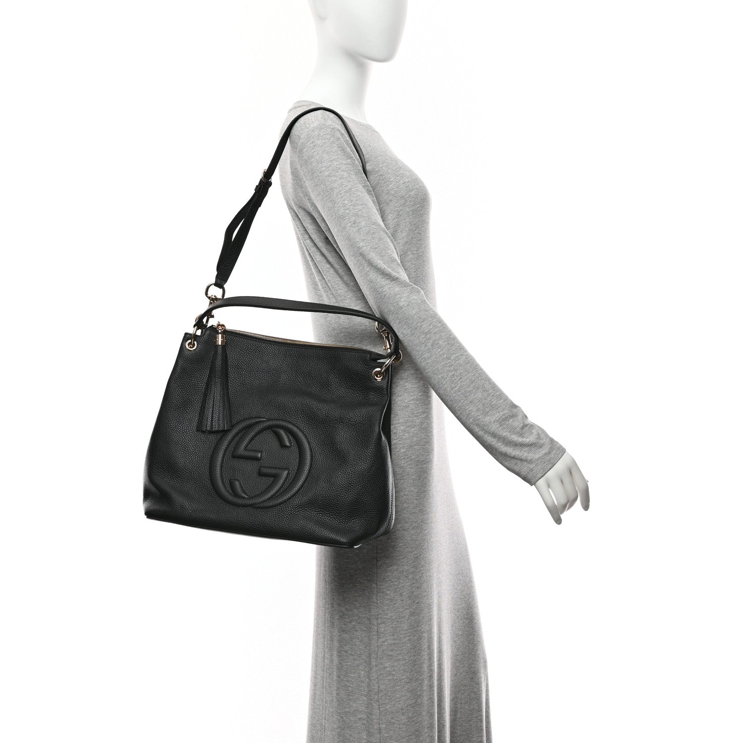 Gucci Pebbled Calfskin Large Soho Hobo Black