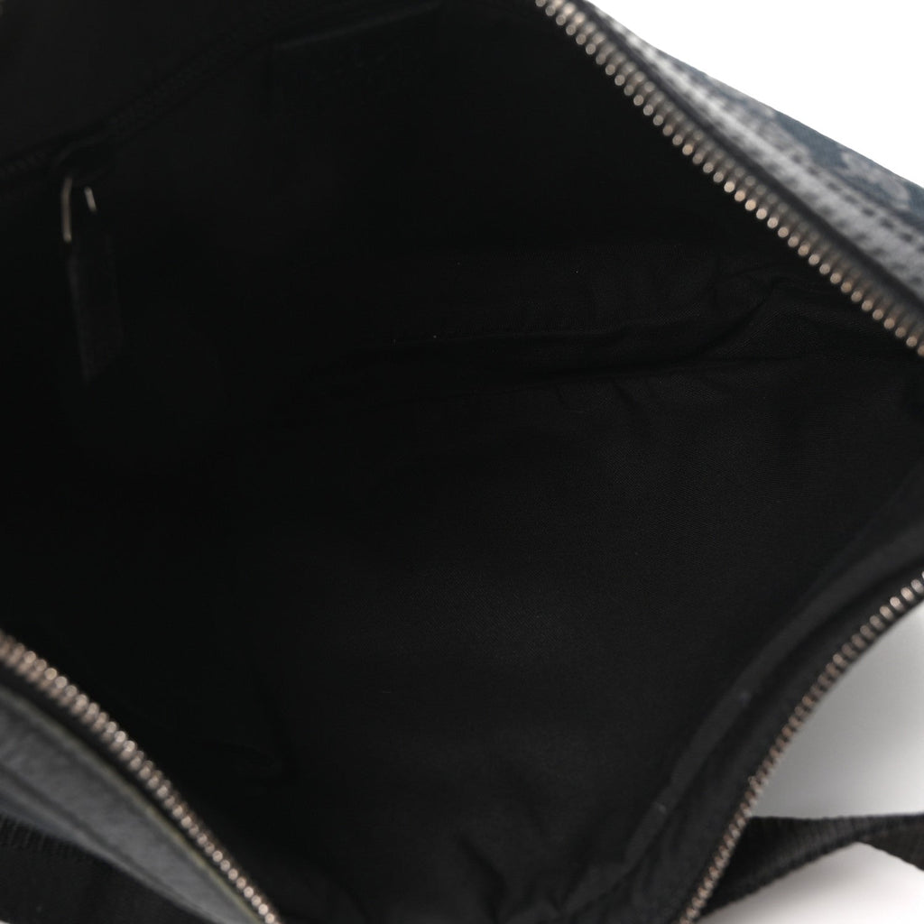 Gucci Monogram Medium Half Moon Hobo Black