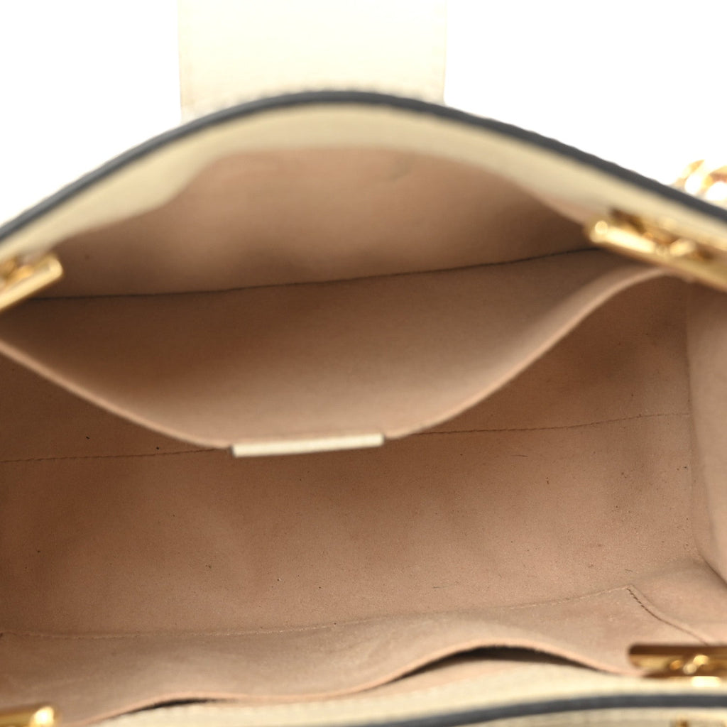 Gucci GG Supreme Monogram Flora Textured Calfskin Small Padlock Tote Beige Ebony Multicolor Mystic White