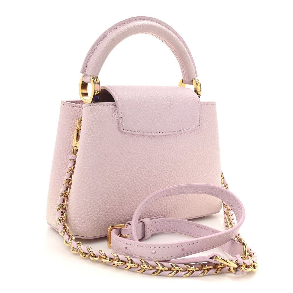 Louis Vuitton Taurillon LV Ski Capucines Mini Pearly Lilac
