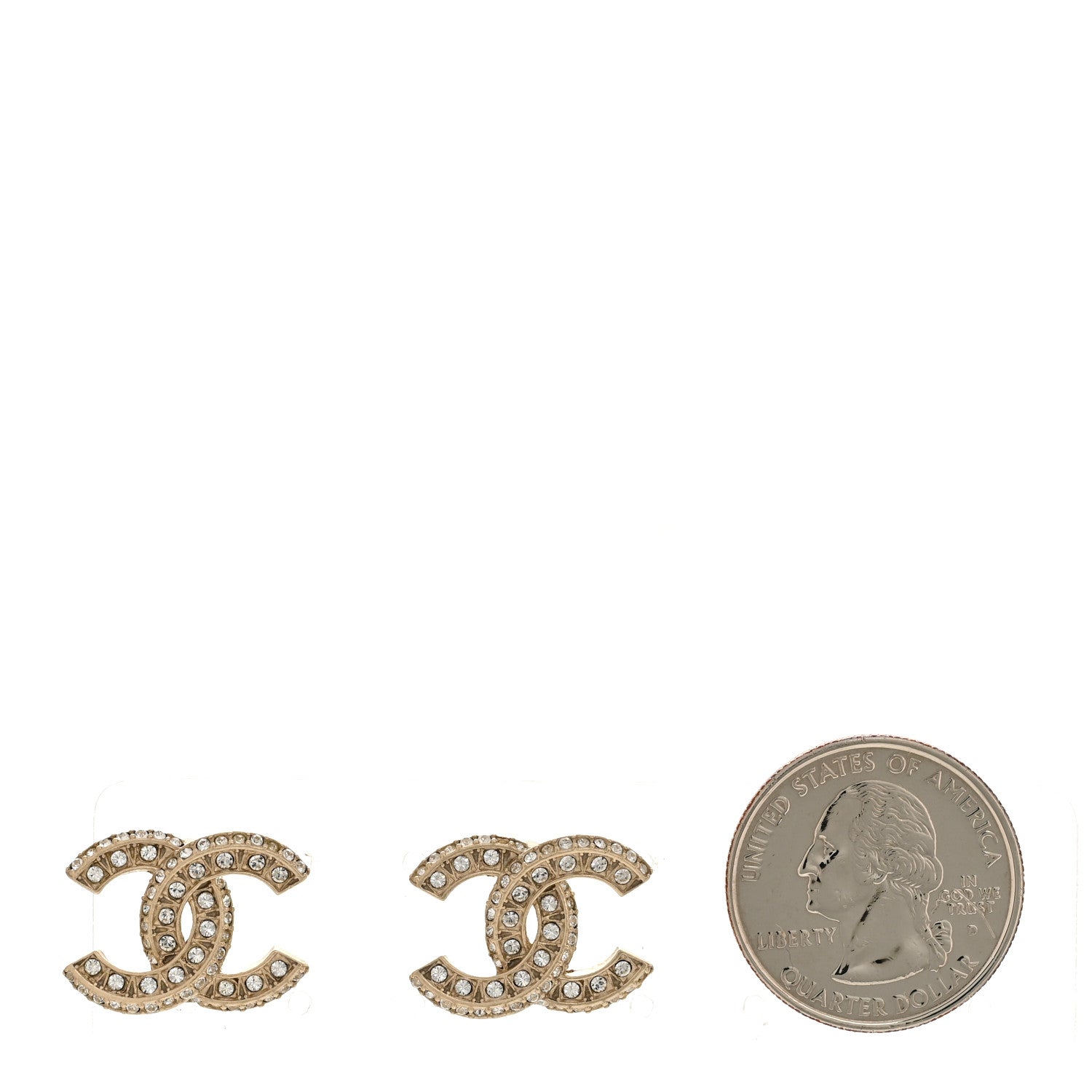 Crystal Timeless CC Earrings Light Gold