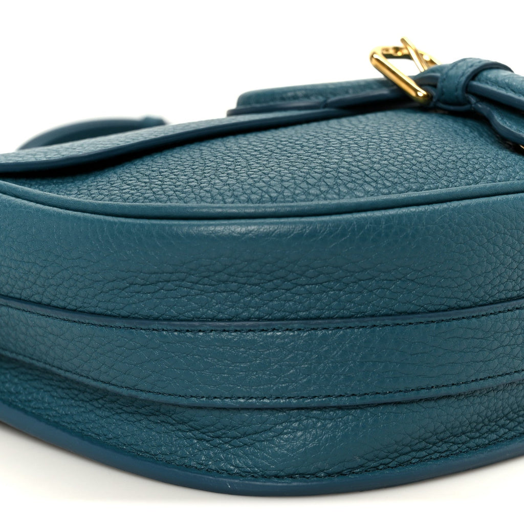 Christian Dior Grained Calfskin Medium Bobby Flap Steel Blue