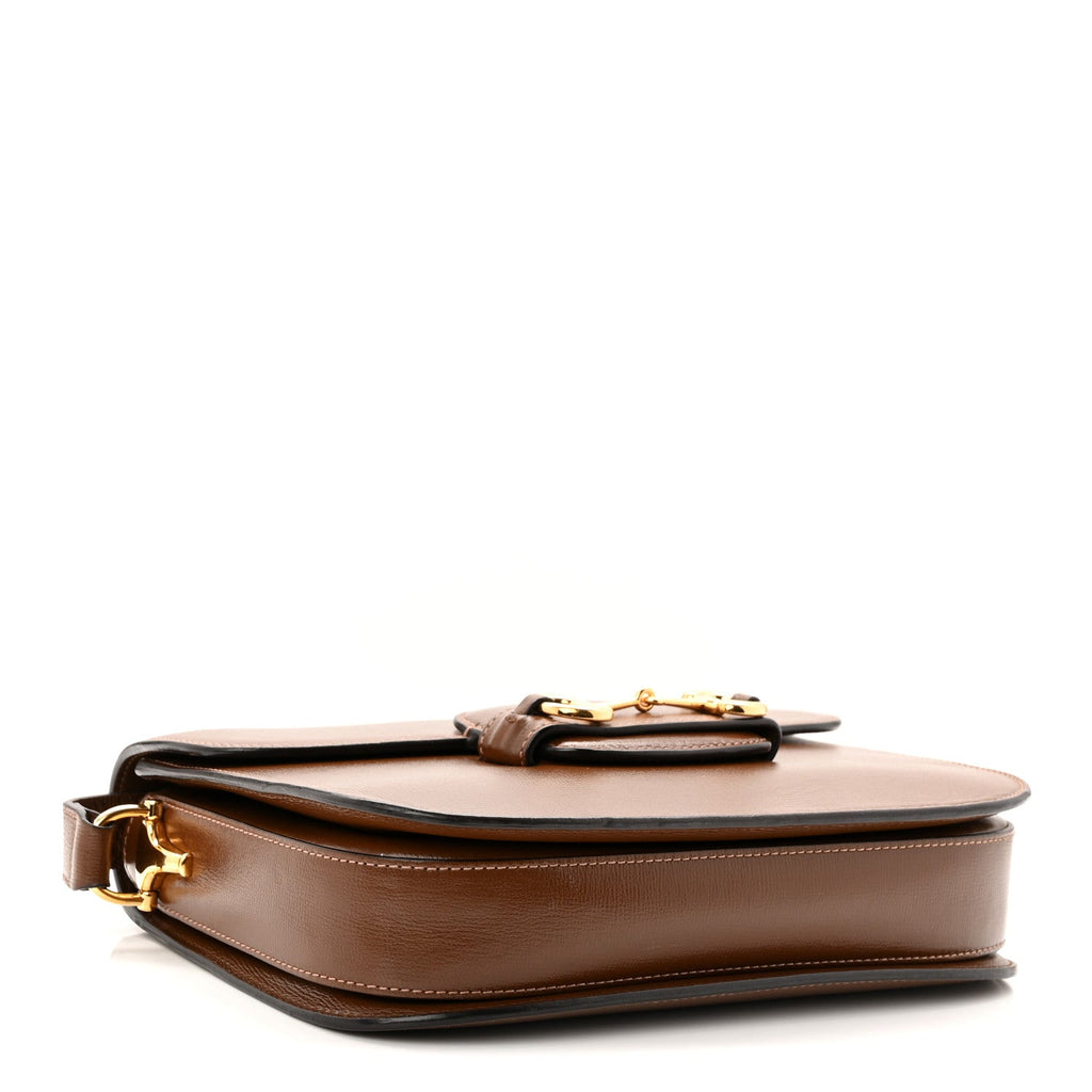 Gucci Azalea Calfskin Horsebit 1955 Shoulder Bag Brown Sugar