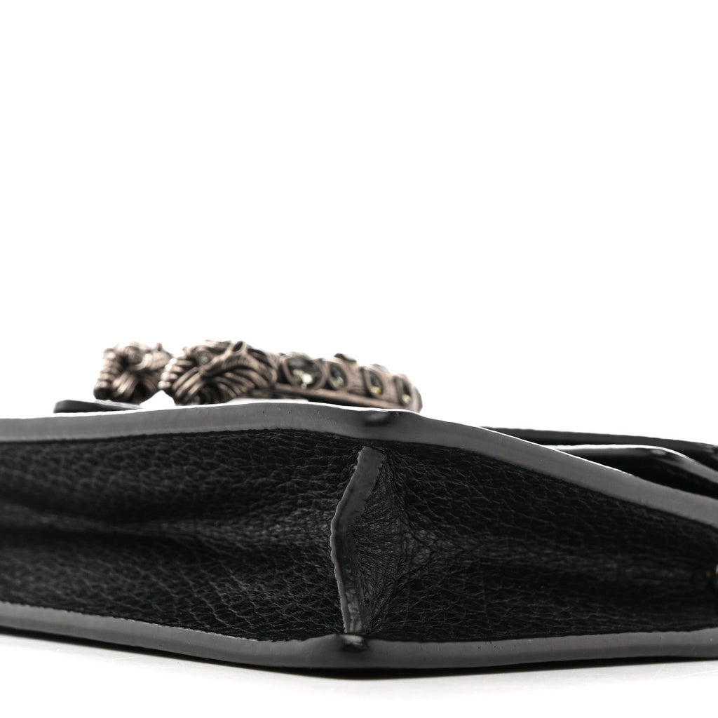 Gucci Dollar Calfskin Crystal Super Mini Dionysus Shoulder Bag Black