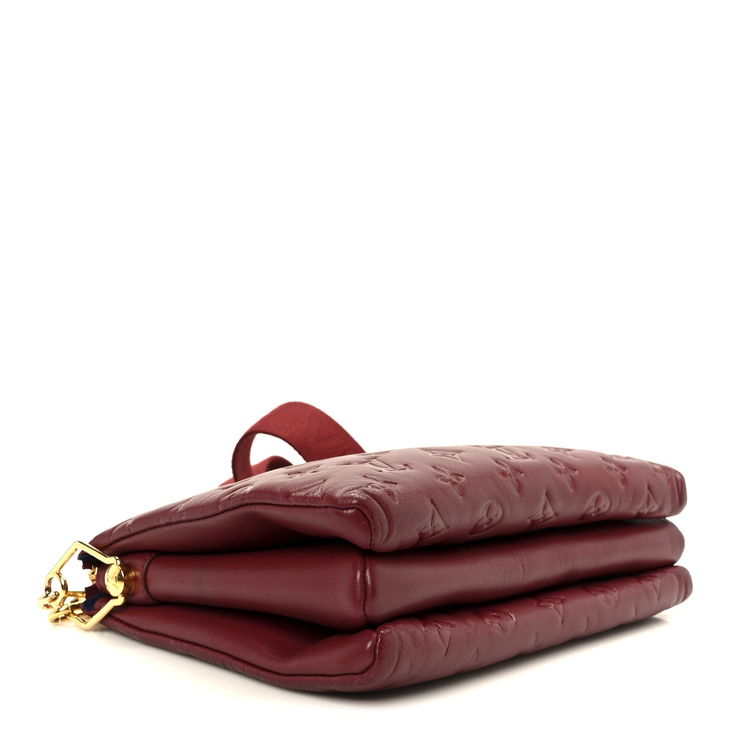 Louis Vuitton Lambskin Embossed Monogram Coussin PM Wine