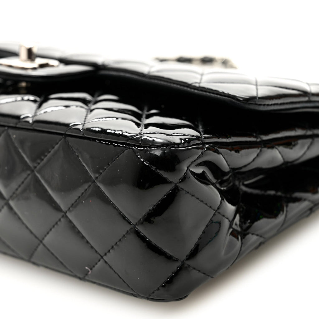 Chanel Patent Quilted Medium Double Flap Black