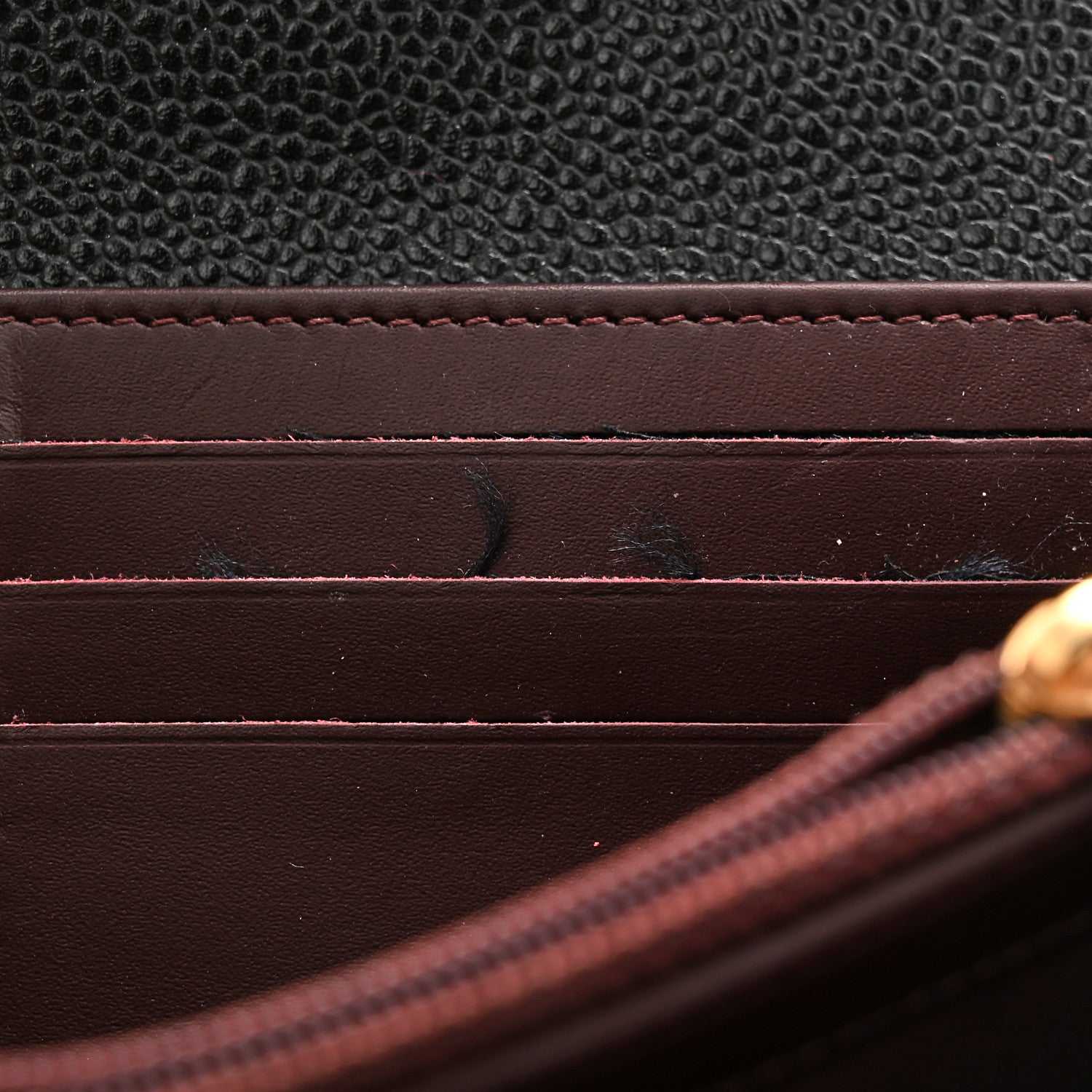 Caviar Quilted Large Gusset Flap Wallet Black