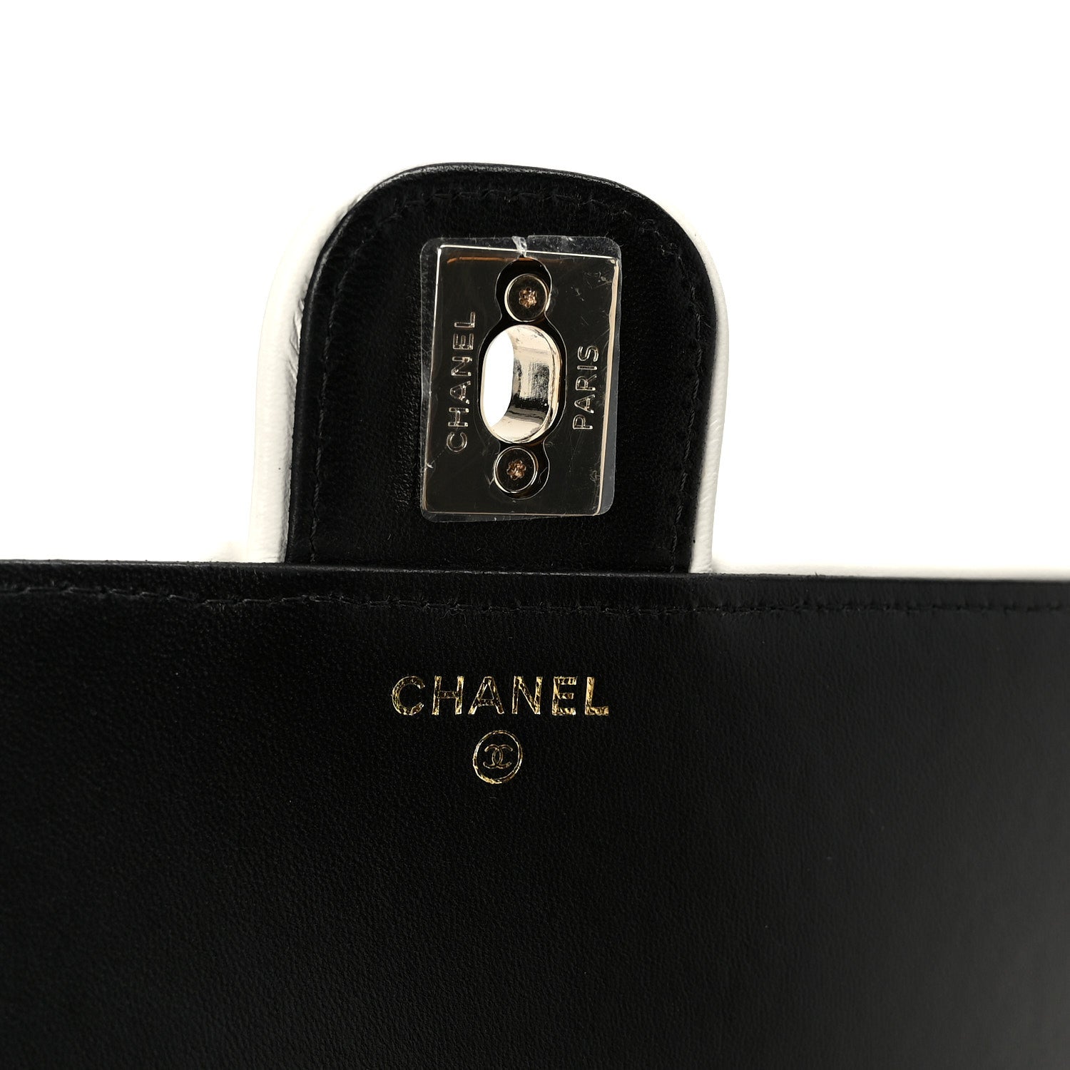 Chanel Lambskin Quilted Resin CC Mini Flap Bag Black White