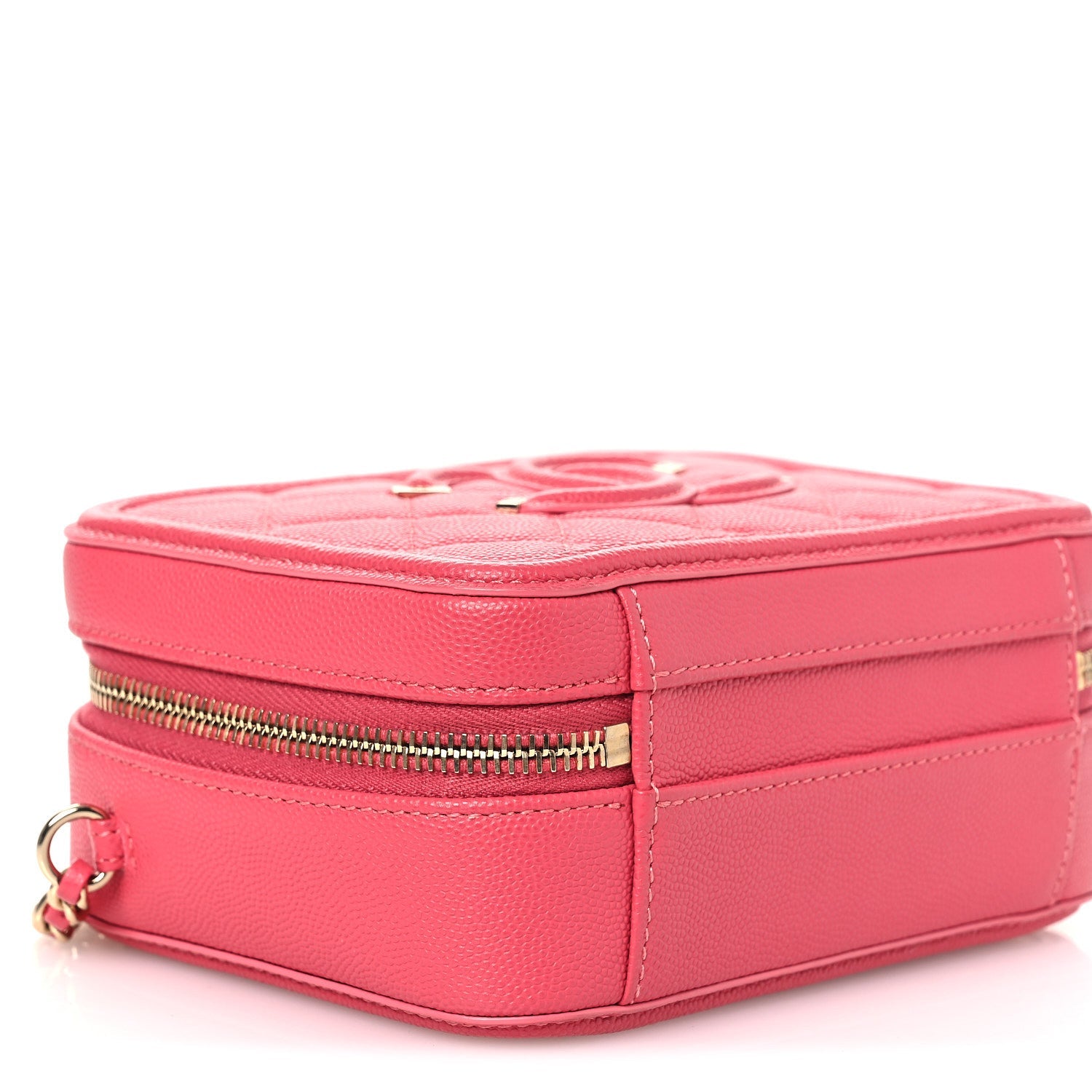 Chanel Caviar Quilted Small CC Filigree Vanity Case Pink