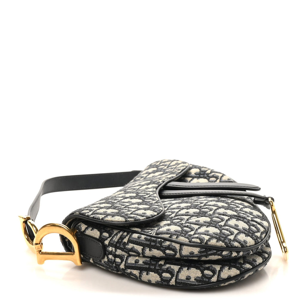 Christian Dior Oblique Saddle Bag Blue