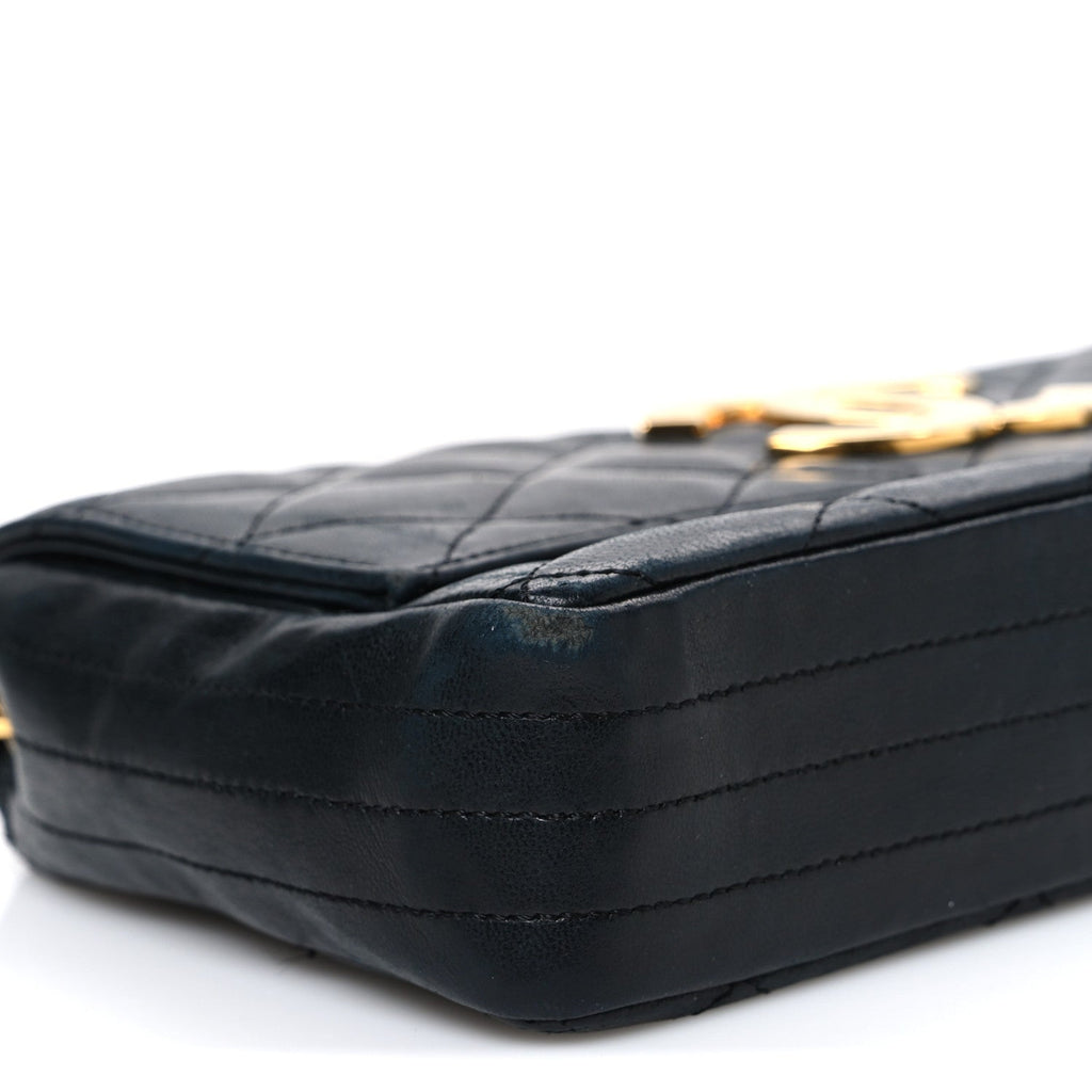 Chanel Lambskin Quilted Jumbo CC Small Single Flap Black
