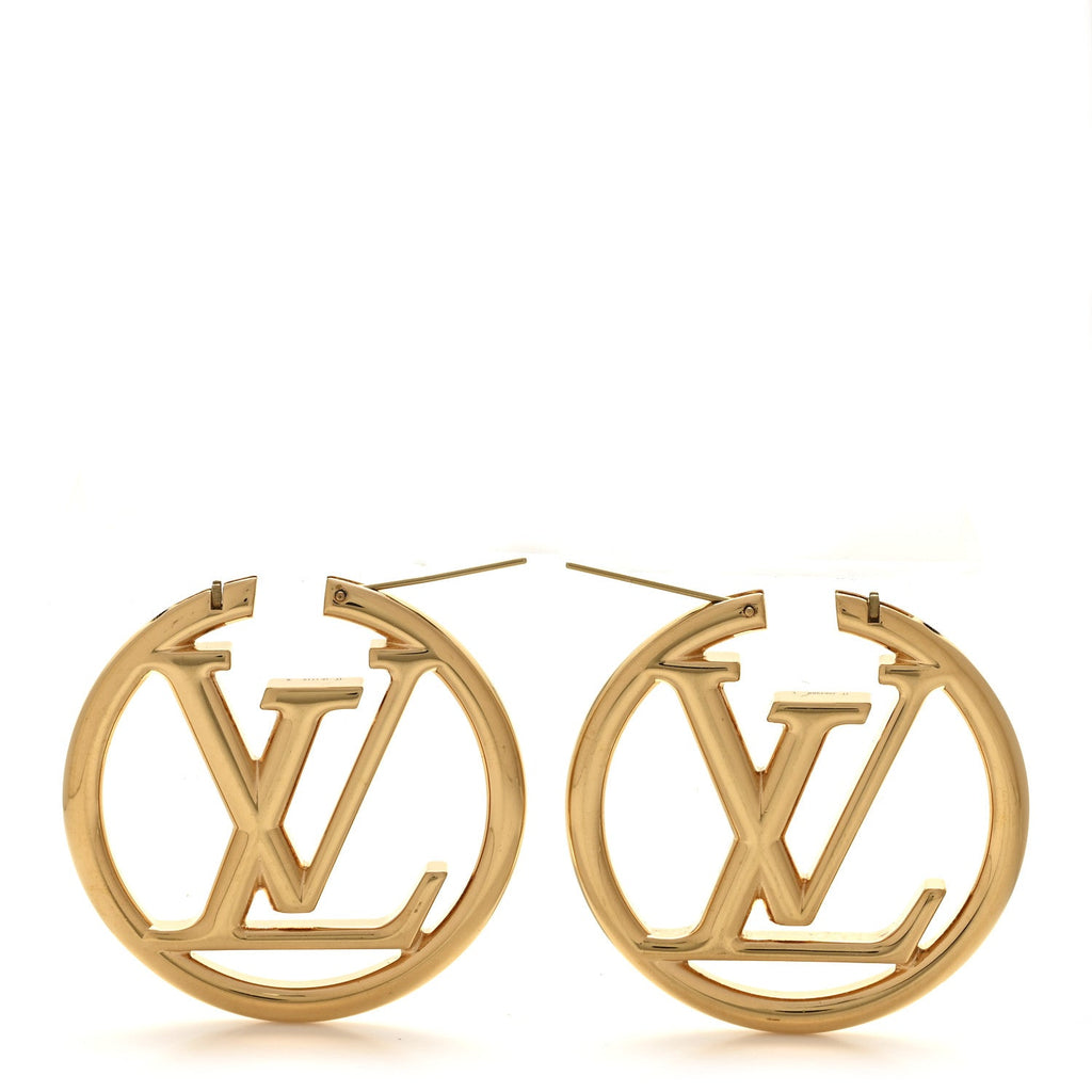 Louis Vuitton Metal Louise Hoop Earrings Gold