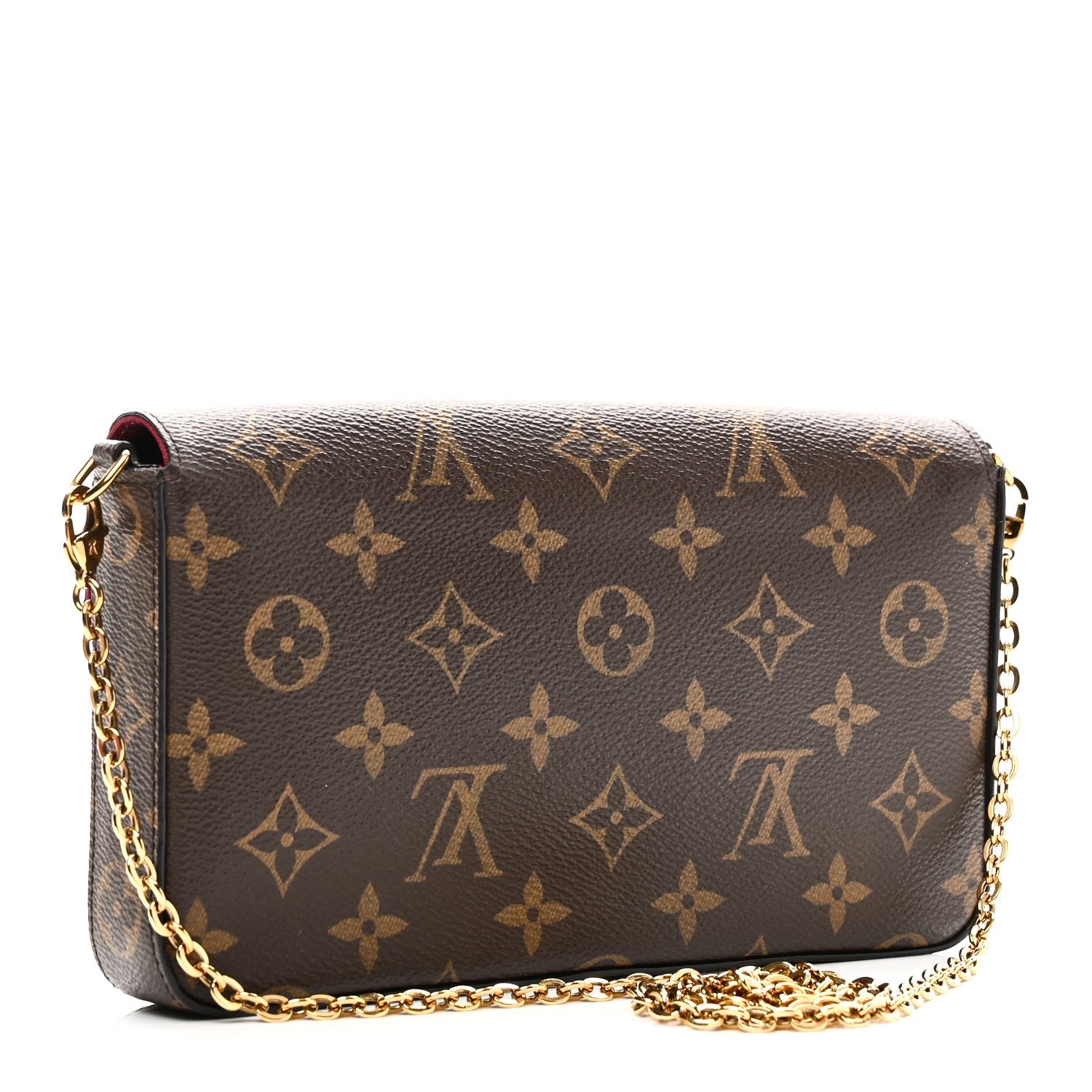Louis Vuitton Monogram Pochette Felicie Chain Wallet Fuchsia