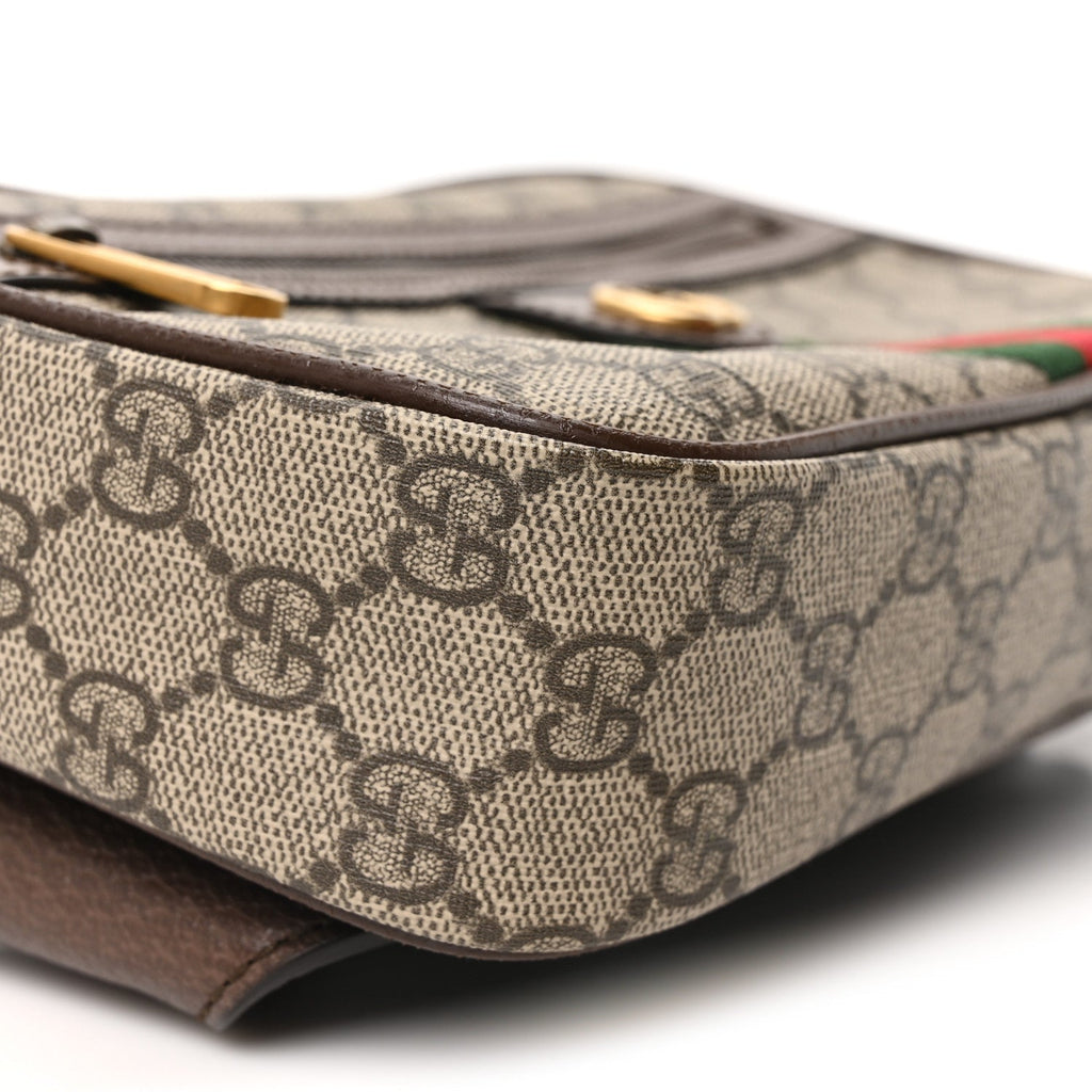 Gucci Soft GG Supreme Monogram Medium Ophidia Belt Bag Dark Brown