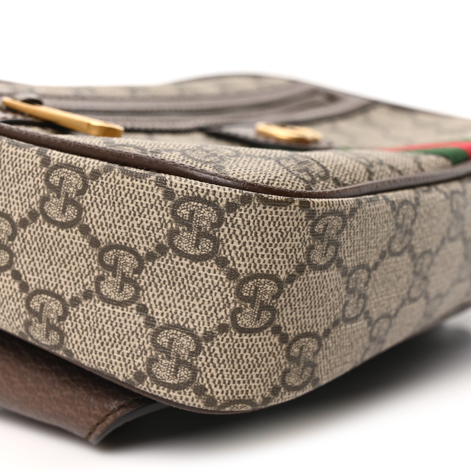 Gucci Soft GG Supreme Monogram Medium Ophidia Belt Bag Dark Brown