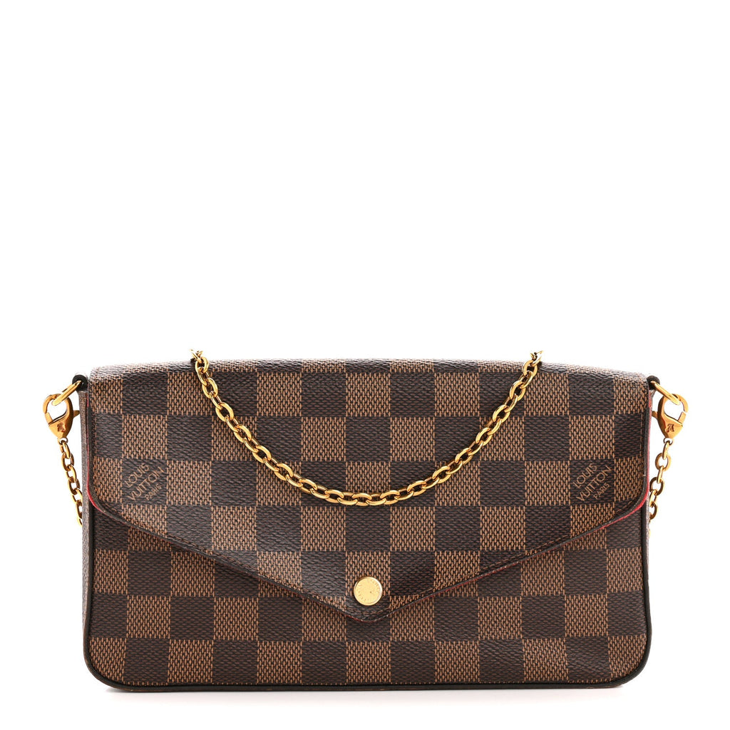 Louis Vuitton Damier Ebene Pochette Felicie Chain Wallet