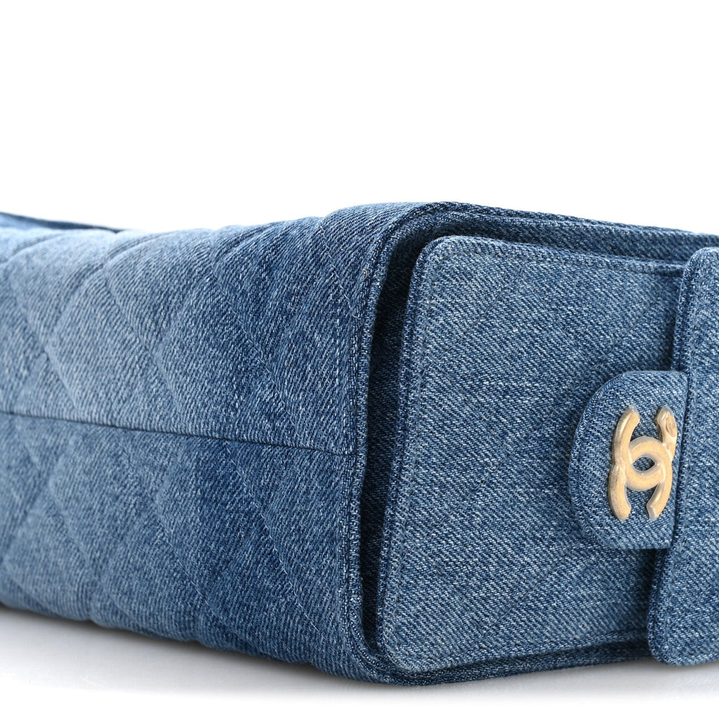 Chanel Washed Denim Quilted Mini Chanel 25 Handbag Blue