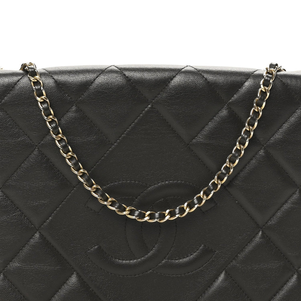 Chanel Lambskin Quilted Large Diamond CC Flap Black