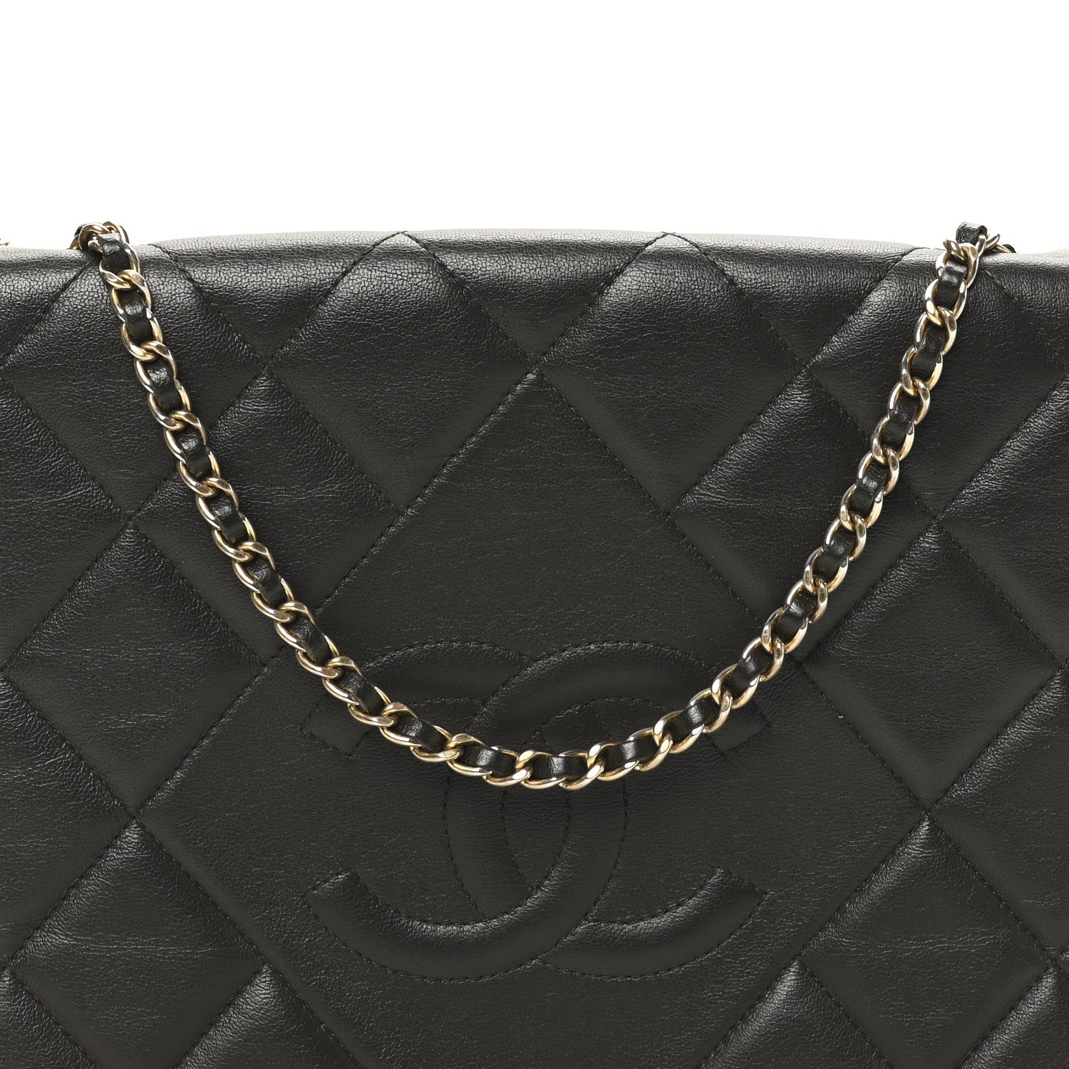 Chanel Lambskin Quilted Large Diamond CC Flap Black