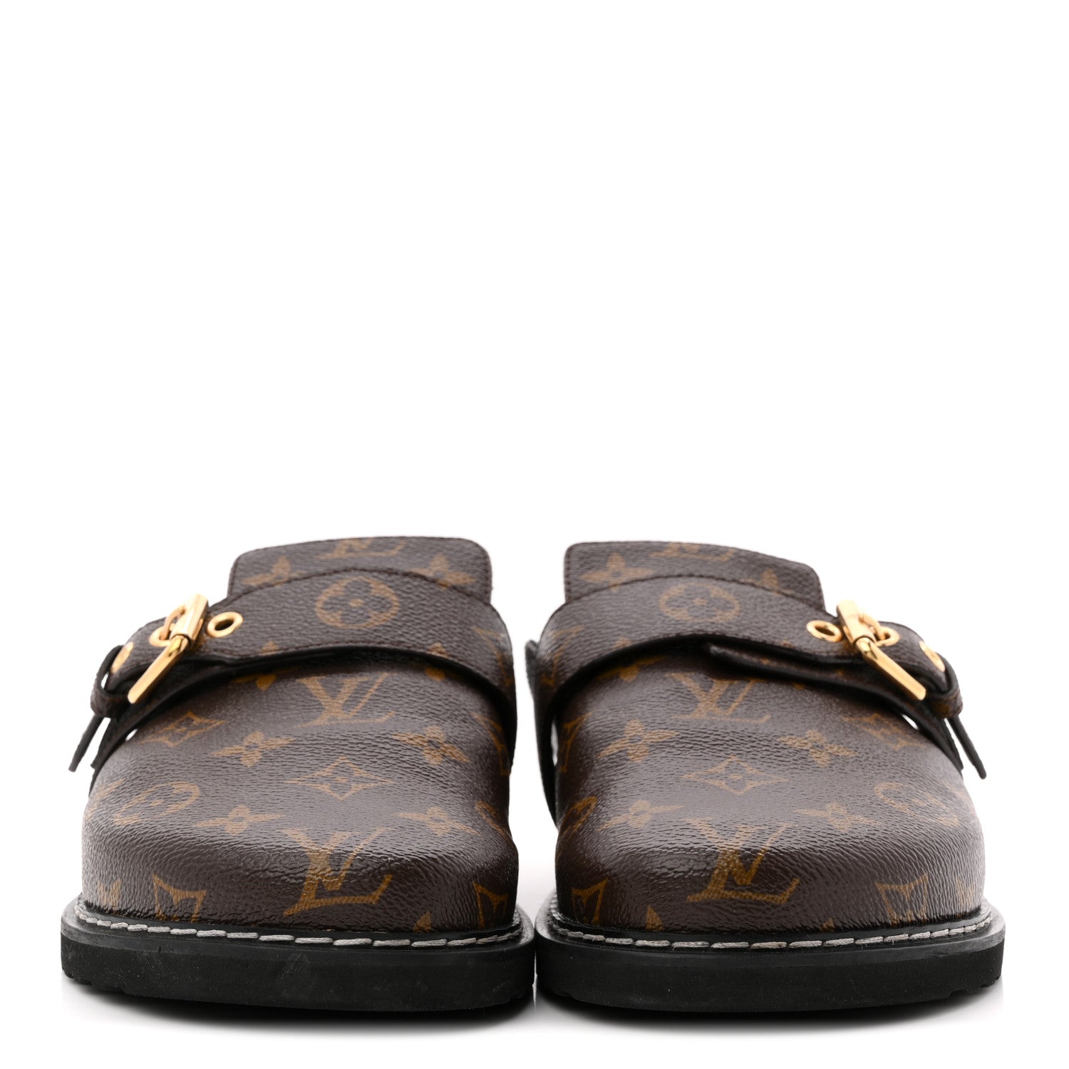 Louis Vuitton Patent Monogram Womens Cosy Flat Comfort Clog Mules 38 Brown