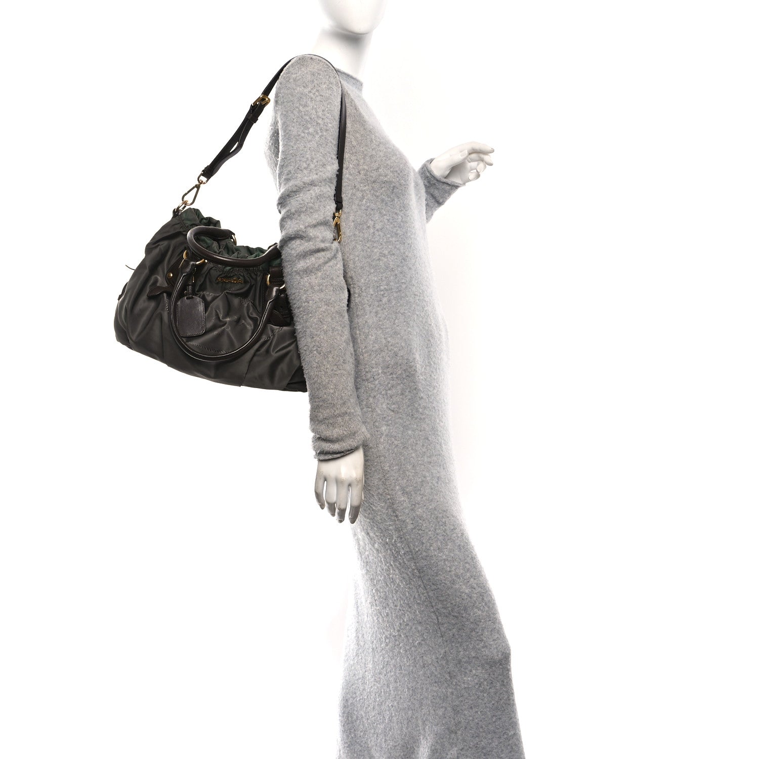 Prada Tessuto Nylon Jacquard Logo Tote  Bruciato Sughero