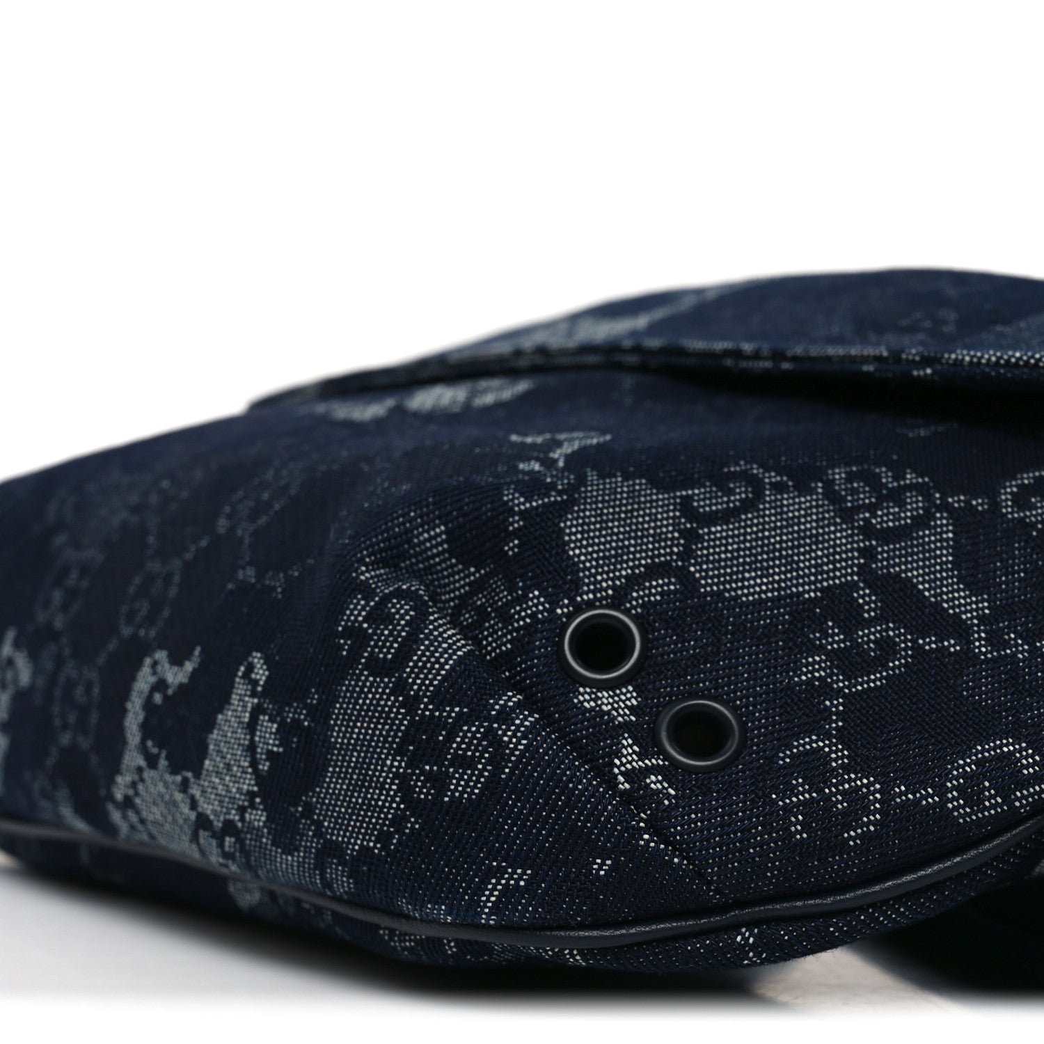 Gucci Denim Monogram Web Belt Bag Blue Multicolor