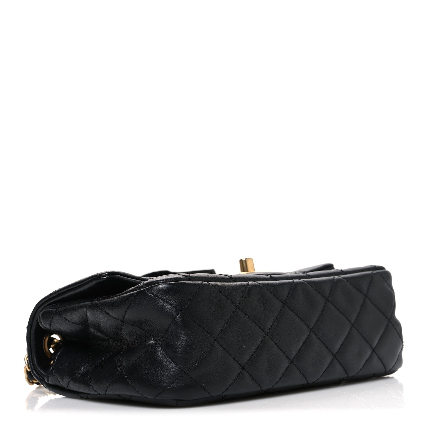 Chanel Lambskin Quilted Mini Romance Rectangular Flap Black