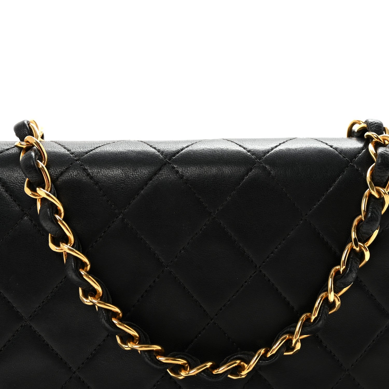 Chanel Lambskin Quilted Small Single Flap Bag Black