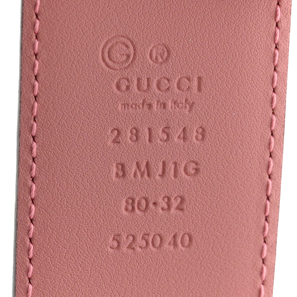 Gucci Soft Microguccissima Margaux Calfskin Belt 80 32 Soft Pink