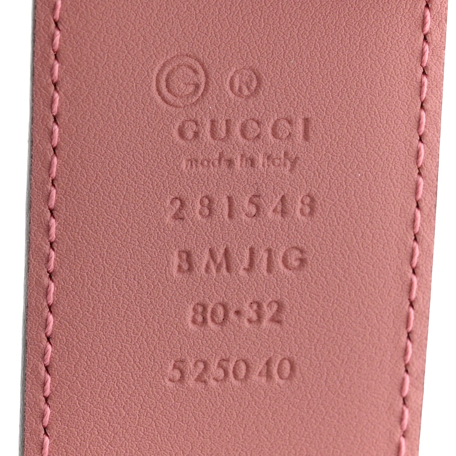 Gucci Soft Microguccissima Margaux Calfskin Belt 80 32 Soft Pink