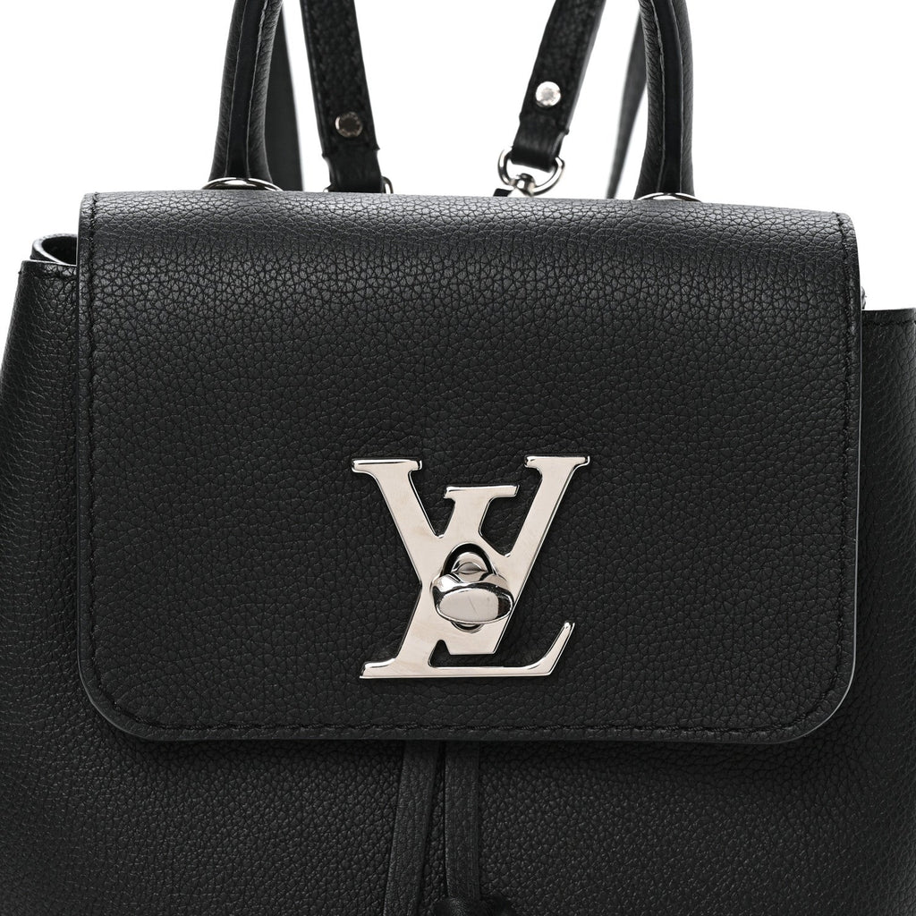 Louis Vuitton Calfskin Lockme Mini Backpack Black