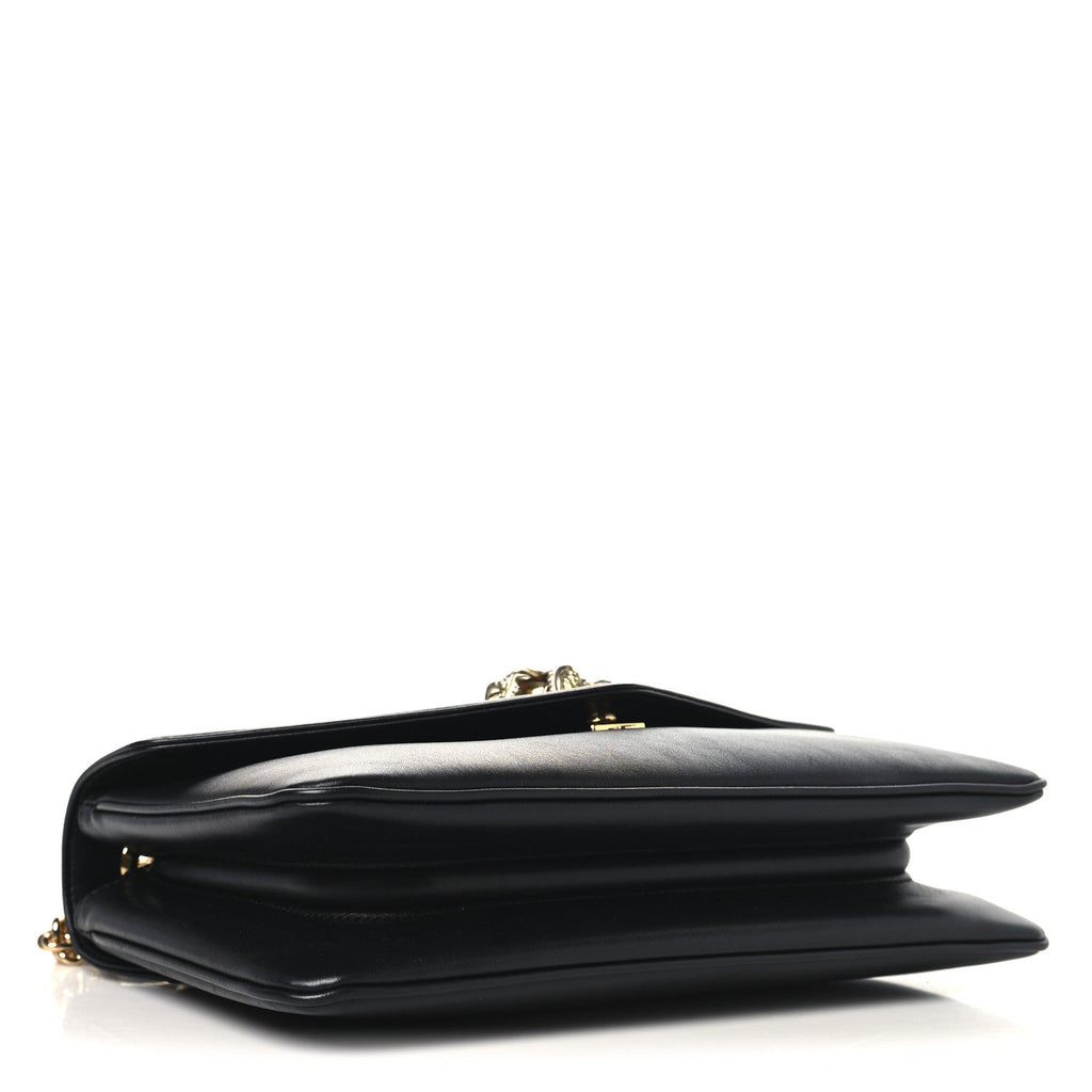 Gucci Vitello Palmellato Lux Crystal Medium Rajah Shoulder Bag Black